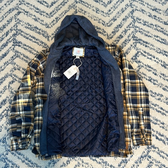 Mens, CloudVeil, Size Medium, hooded, insulated, lined, plaid shacket - Picture 5 of 6